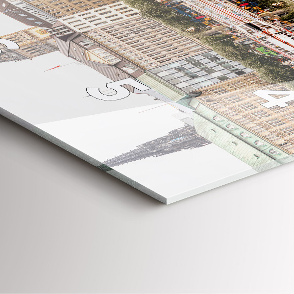 Skleněné hodiny čtvercové Řeka Hamburk v Německu