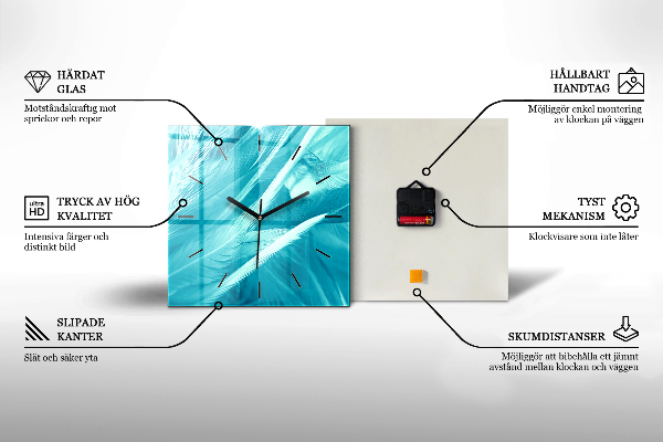 Skleněné hodiny čtvercové Krajina s lesy