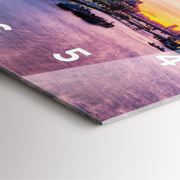 Skleněné hodiny čtvercové Pohled na Londýn