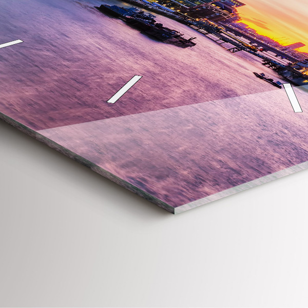 Skleněné hodiny čtvercové Pohled na Londýn