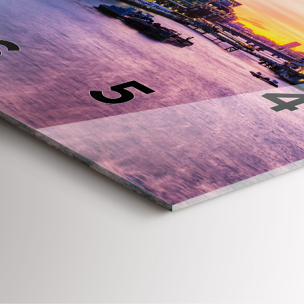 Skleněné hodiny čtvercové Pohled na Londýn