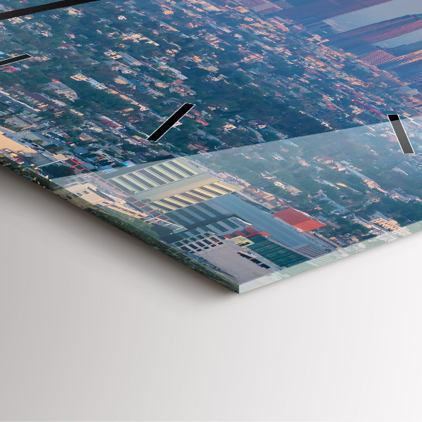 Skleněné hodiny čtvercové Západ slunce v Los Angeles