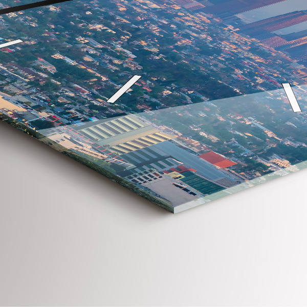 Skleněné hodiny čtvercové Západ slunce v Los Angeles