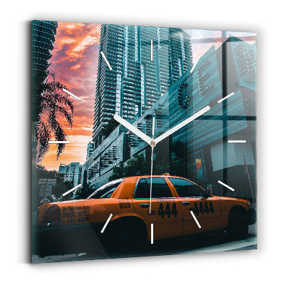 Skleněné hodiny čtvercové Miami na Floridě