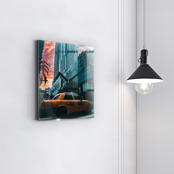 Skleněné hodiny čtvercové Miami na Floridě