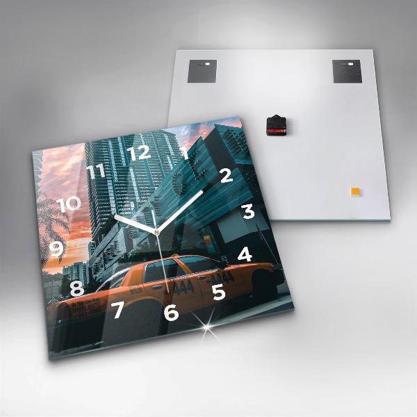 Skleněné hodiny čtvercové Miami na Floridě