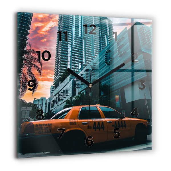 Skleněné hodiny čtvercové Miami na Floridě