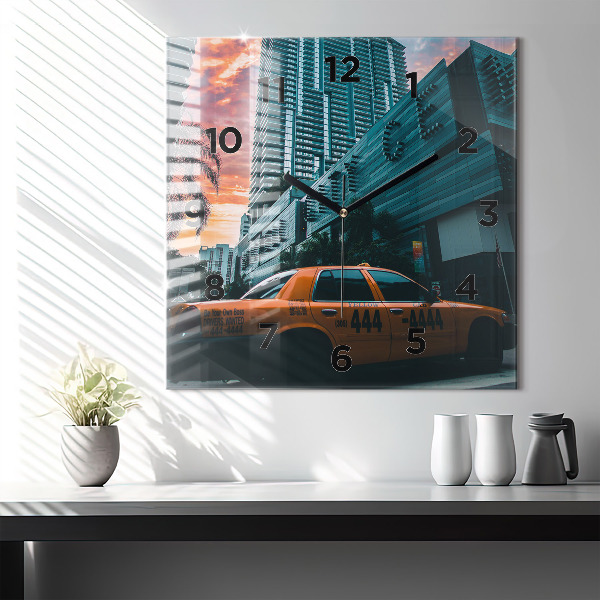 Skleněné hodiny čtvercové Miami na Floridě