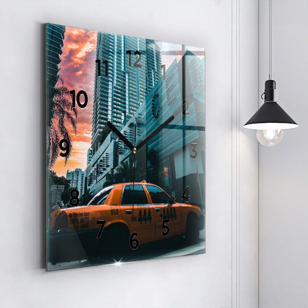 Skleněné hodiny čtvercové Miami na Floridě