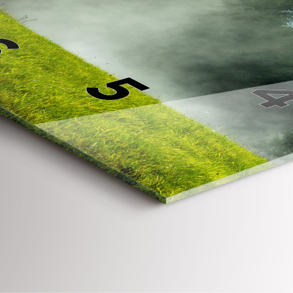 Skleněné hodiny čtvercové Horská krajina