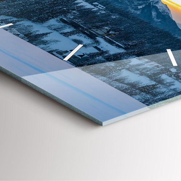 Skleněné hodiny čtvercové Horská krajina