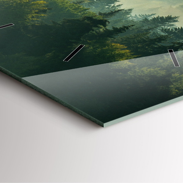 Skleněné hodiny čtvercové Východ slunce vedle dětí