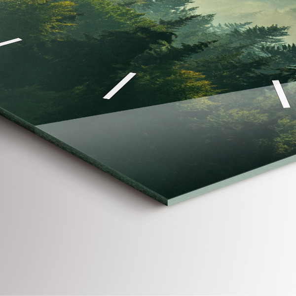 Skleněné hodiny čtvercové Východ slunce vedle dětí