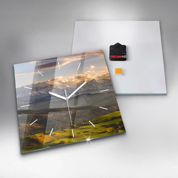 Skleněné hodiny čtvercové Pieniny - Vysoký štít