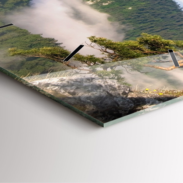 Skleněné hodiny čtvercové Vrchol Sokolica v Pieninách