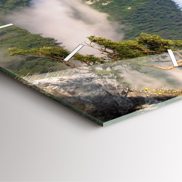 Skleněné hodiny čtvercové Vrchol Sokolica v Pieninách