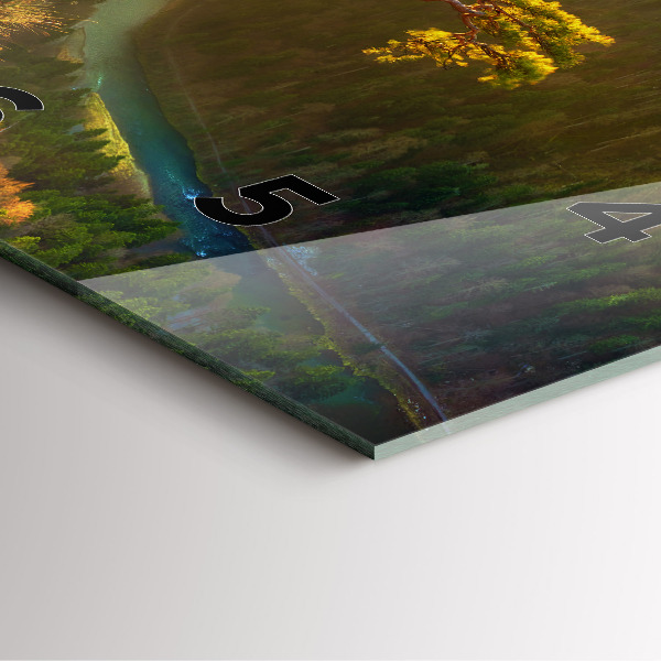 Skleněné hodiny čtvercové Západ slunce nad horami