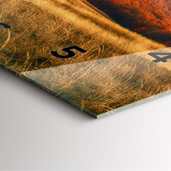 Skleněné hodiny čtvercové Horská krajina