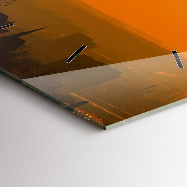 Skleněné hodiny čtvercové Pohled na brněnskou katedrálu