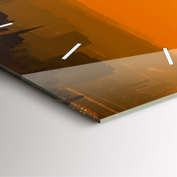 Skleněné hodiny čtvercové Pohled na brněnskou katedrálu