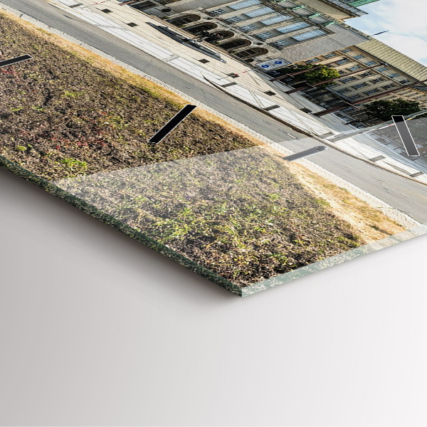 Skleněné hodiny čtvercové Panorama Ostravy