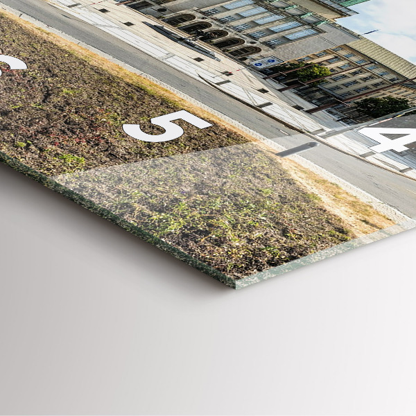 Skleněné hodiny čtvercové Panorama Ostravy