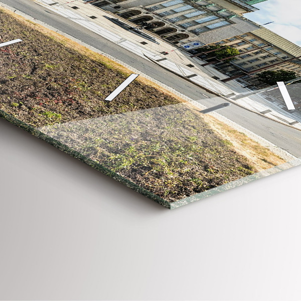 Skleněné hodiny čtvercové Panorama Ostravy