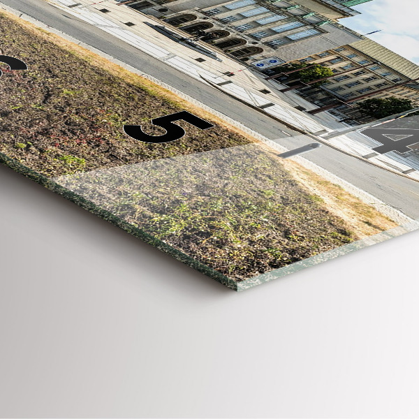 Skleněné hodiny čtvercové Panorama Ostravy