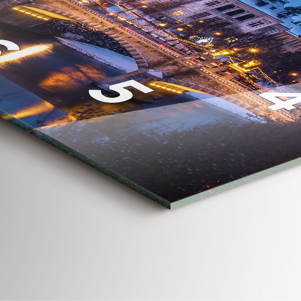 Skleněné hodiny čtvercové Panorama Plzně