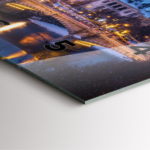 Skleněné hodiny čtvercové Panorama Plzně