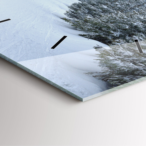 Čtvercové nástěnné hodiny České Krkonoše v zimě