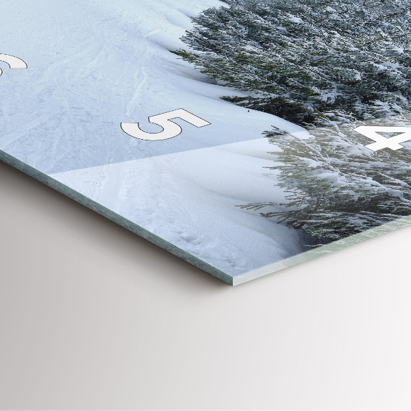 Čtvercové nástěnné hodiny České Krkonoše v zimě