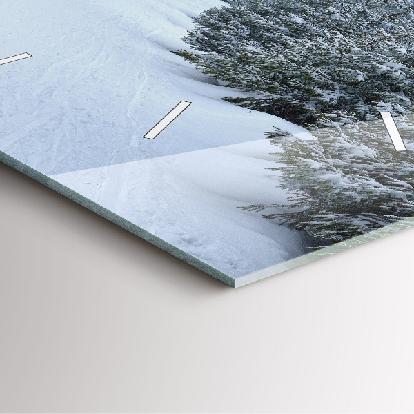 Čtvercové nástěnné hodiny České Krkonoše v zimě