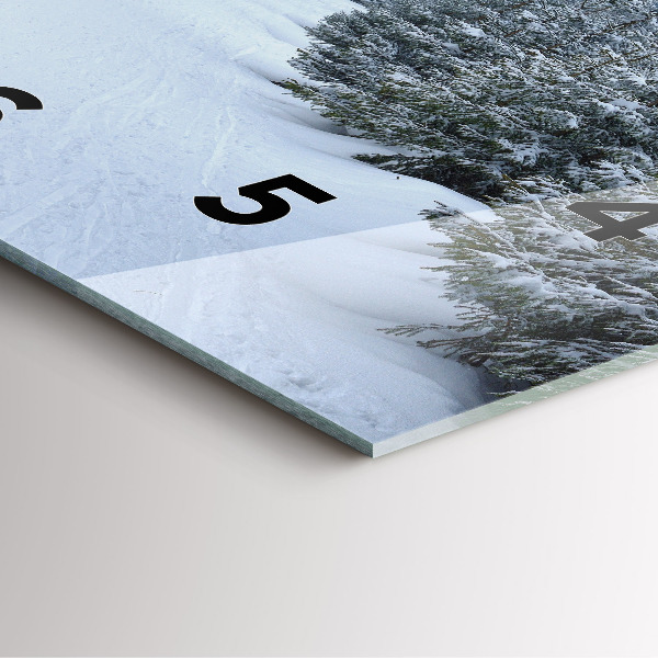 Čtvercové nástěnné hodiny České Krkonoše v zimě