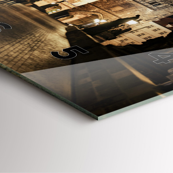 Čtvercové nástěnné hodiny Karlův most v Praze