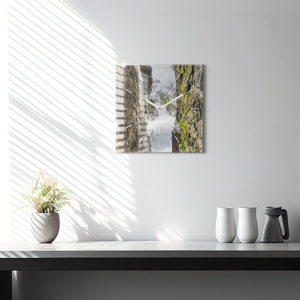 Čtvercové nástěnné hodiny Skalní město v České republice