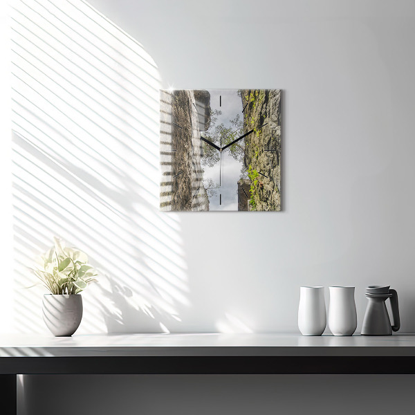 Čtvercové nástěnné hodiny Skalní město v České republice