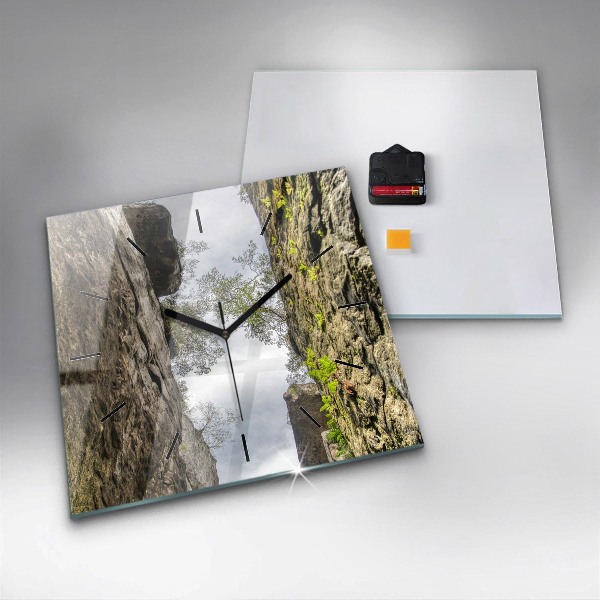 Čtvercové nástěnné hodiny Skalní město v České republice