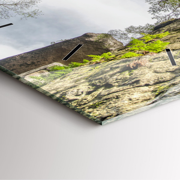 Čtvercové nástěnné hodiny Skalní město v České republice