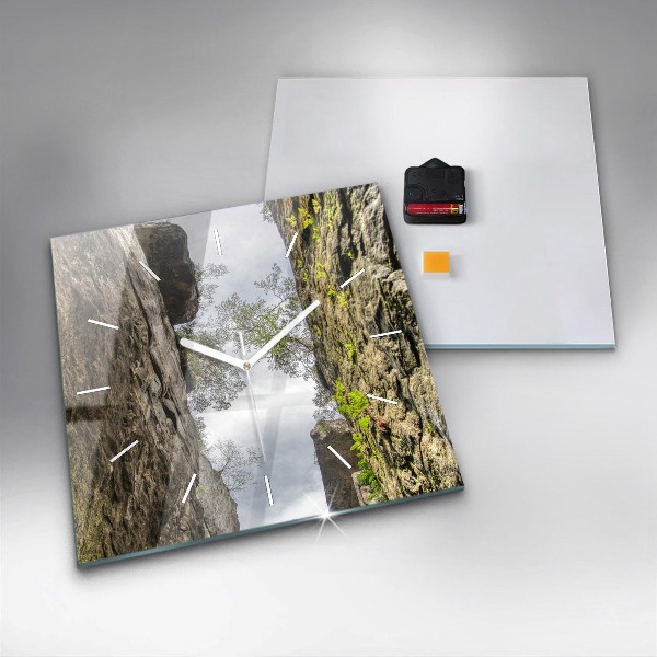 Čtvercové nástěnné hodiny Skalní město v České republice