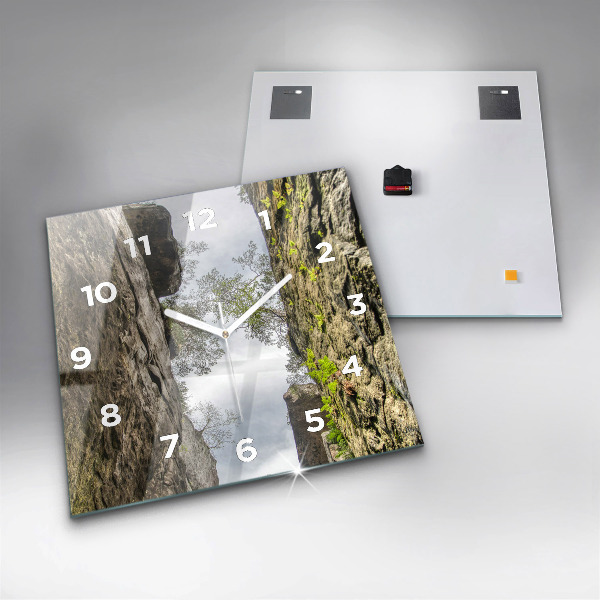 Čtvercové nástěnné hodiny Skalní město v České republice