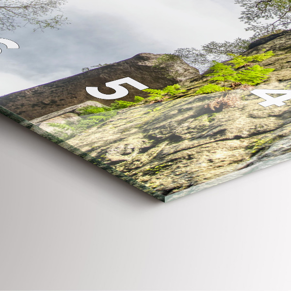 Čtvercové nástěnné hodiny Skalní město v České republice