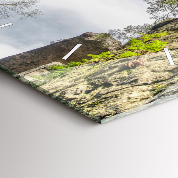 Čtvercové nástěnné hodiny Skalní město v České republice