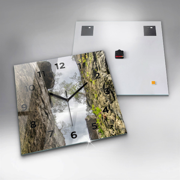 Čtvercové nástěnné hodiny Skalní město v České republice