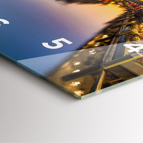 Skleněné hodiny čtvercové Hamburská radnice