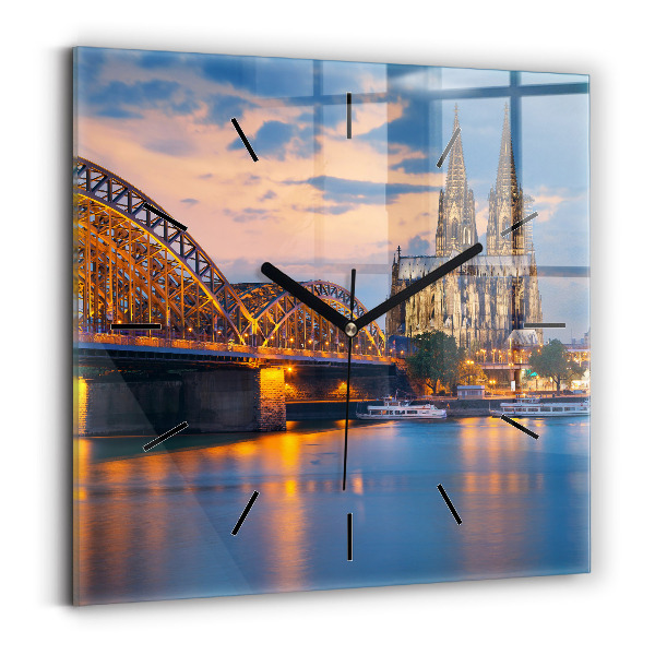 Skleněné hodiny čtvercové Pohled na radnici