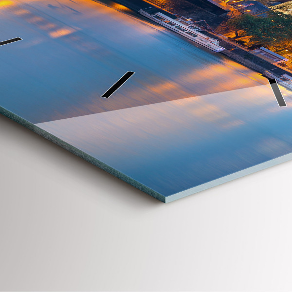 Skleněné hodiny čtvercové Pohled na radnici