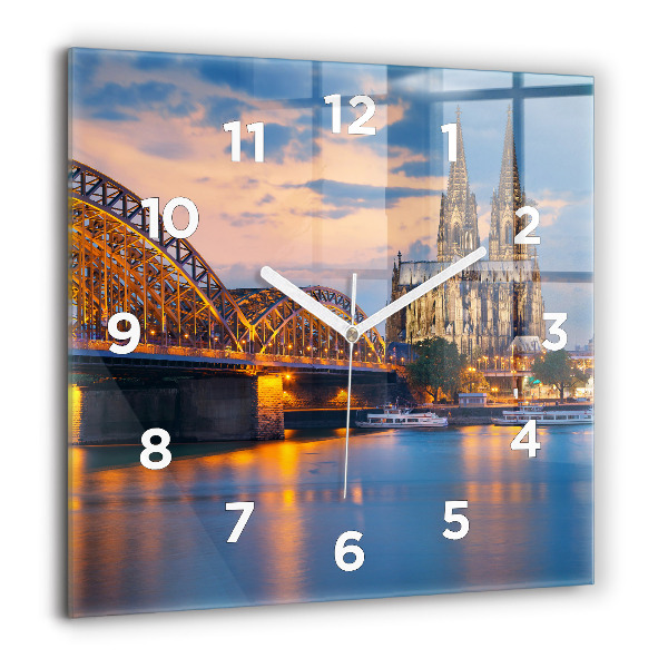 Skleněné hodiny čtvercové Pohled na radnici