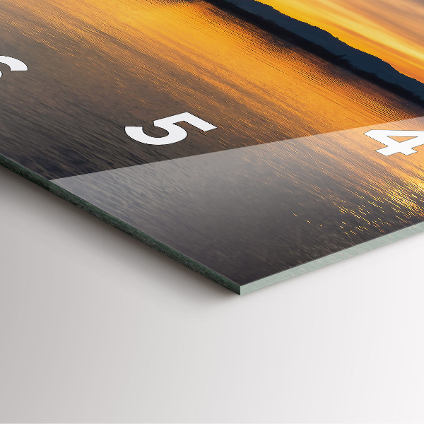 Čtvercové nástěnné hodiny Západ slunce nad jezerem