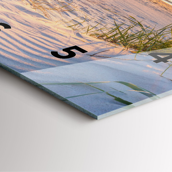 Skleněné hodiny čtvercové Západ slunce nad mořem